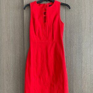 Banana Republic Sloan-Fit Cutout Sheath Dress Red